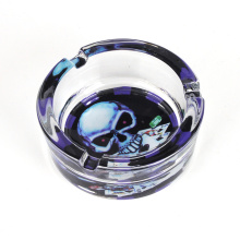 High Quality 85*38mm Crystal Glass Round Clear Glass Ashtray for Smoking Cigar Tobacco